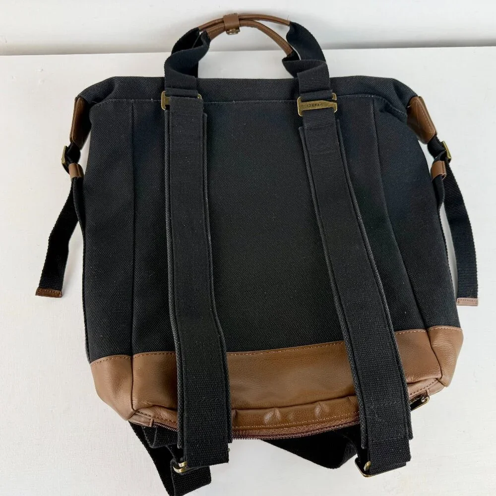 VESSEL Heavy Canvas and Faux Suede Synthetic Leather Backpack